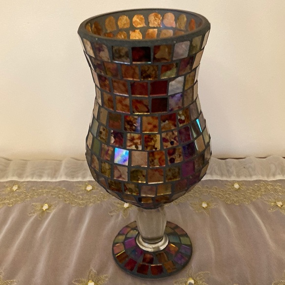 Accents Multi Color Red Mosaic Hurricane Candle Holder Vase Poshmark